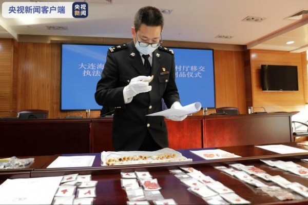 鲸类牙齿、砗磲、玳瑁、珊瑚制品近10千克！大连海关移交1942件濒危水生动物制品-2.jpg