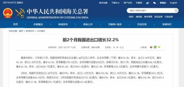 海关总署：今年前2个月我国进出口增长32.2%-1.jpg
